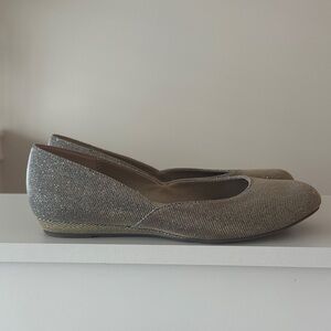 Coach Women's Glittery Silver Flats